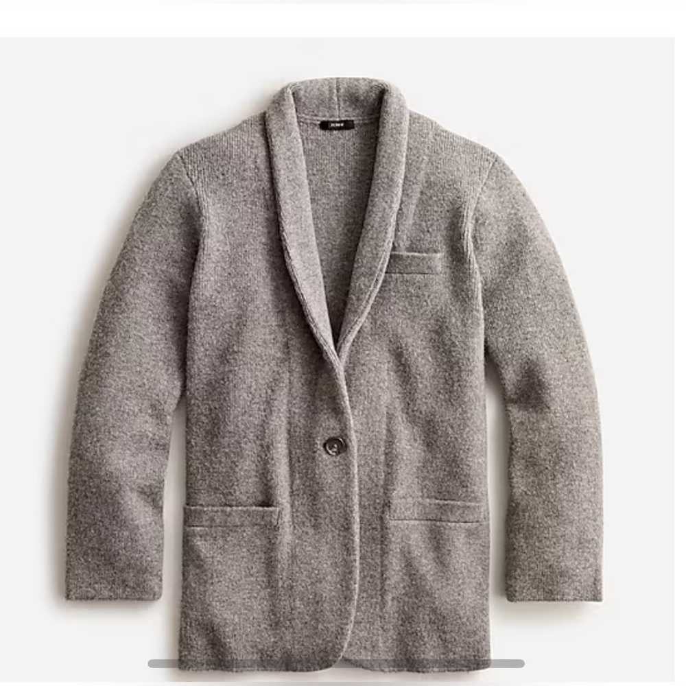 NWT J. Crew cocoon sweater blazer in heather graphite